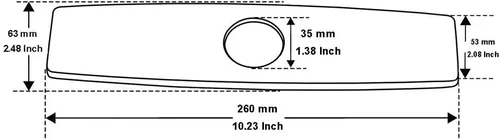 Vista 2 de Cubierta de agujero para fregadero de oro cepillado, placa rectangular de acero inoxidable de 10 pulgadas para grifo mezclador de baño o cocina de 1