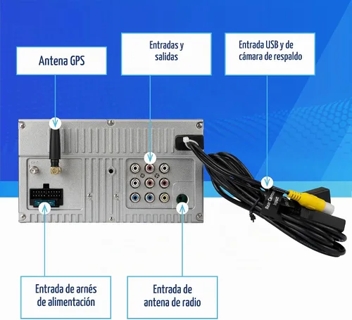 Vista 8 de Jensen J3CA7W-BUC - Estéreo inalámbrico Apple CarPlay Android Auto de 7 pulgadas, cámara Backup camera included, wired or wireless Certified Apple
