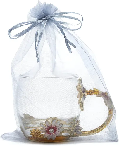 Vista 6 de 50 bolsas de organza de 6 x 9 pulgadas, bolsa de regalo de fiesta de boda con cordón