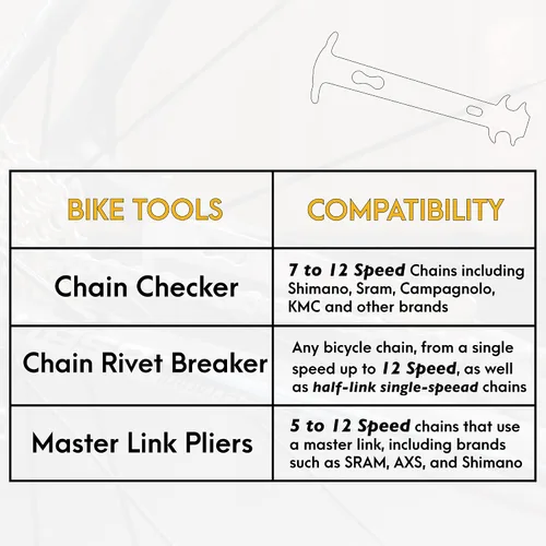 Vista 5 de BikeHand - Comprobador de desgaste de cadena de bicicleta para bicicleta, alicates de eslabones maestros rápidos y herramienta de remache