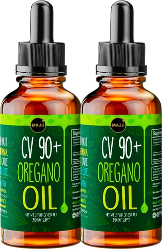 Vista 10 de Maju Superfoods Gotas de Aceite de Orégano, Potente 90%+ Carvacrol (1 fl Oz) Aceite Esencial Líquido de Orégano Mediterráneo Silvestre, Aceite