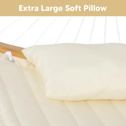 Vista 5 de SUNCREAT Hamacas para colgar en el exterior, hamaca de árbol para exteriores, hamaca grande de repuesto para soporte, beige