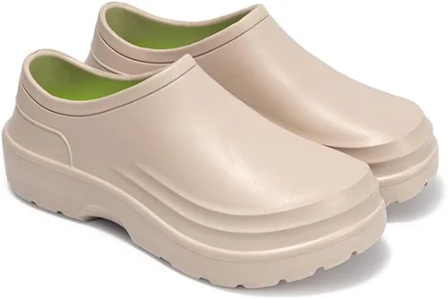 Vista 3 de Zapatos de chef para hombre, antideslizantes, impermeables, zapatos de trabajo para hombre, zuecos de enfermería, zapatos de enfermería