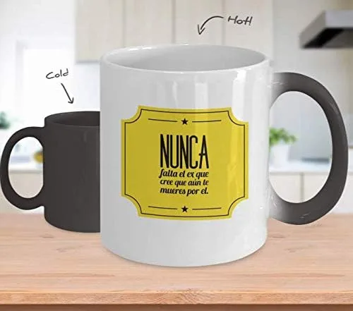 Vista 2 de Taza de Café Nunca Vaso, taza café divertidas, tazas personalizadas, taza de café inspiradoras, taza con mensajes positivos.