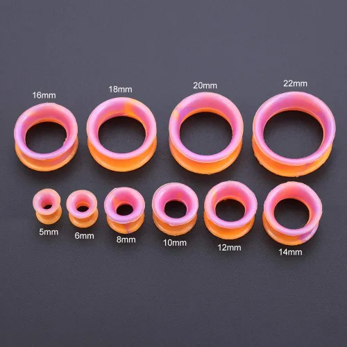 Vista 2 de ZS 16 pares de tapones para los oídos, dilatadores de silicona, flexibles, finos, dilatadores, dilatadores, dilatadores de oreja