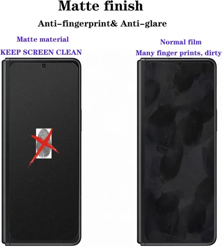 Vista 6 de Paquete de 2+2 protectores de pantalla mate de privacidad para Google Pixel 9 Pro Fold, antiespías, 1 unidad exterior + 1 película suave interior, 2