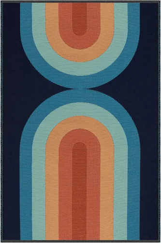 Vista 8 de Lahome Alfombras tejidas bohemias lavables de 6 x 9 pies, alfombra ultrafina de arco iris para sala de juegos, dormitorio de niños, comedor