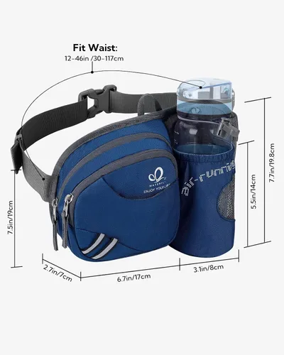 Vista 2 de Waterfly - Cangurera de senderismo con soporte para botella de agua para hombres y mujeres, para correr y pasear al perro, para iPhone 8 Plus