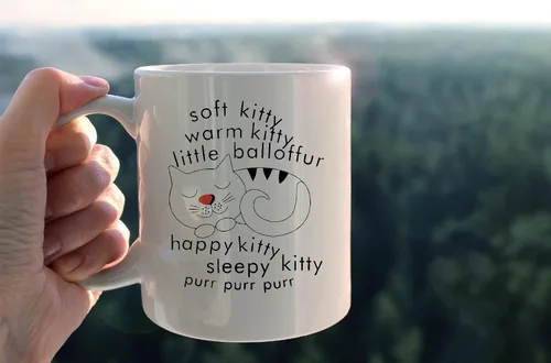 Vista 3 de Kunlisa Soft Kitty Warm Kitty Little Balloffur - Taza de cerámica de 11 oz, taza de té con leche, regalos para amantes de los gatos, amantes