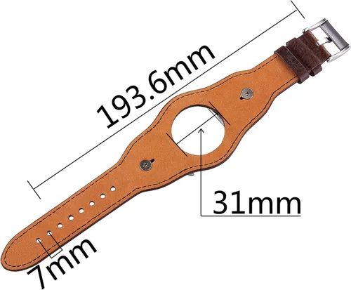 Vista 5 de Brazalete de cuero compatible con Apple Watch Band iWatch Series 8 7 6 5 4 3 2 1 SE Ultra de 1.496 in, 1.575 in, 1.614 in, 1.732 in, 1.654 in, 1.772