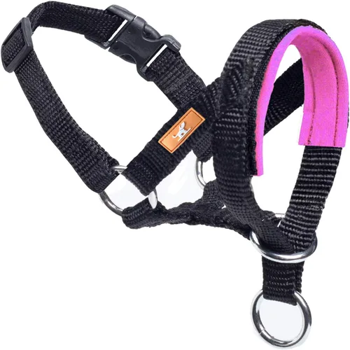 Vista 16 de Collar de cabeza de perro con tela suave, arnés para la cabeza para evitar tirones del perro, correa para la cabeza para perros pequeños, medianos
