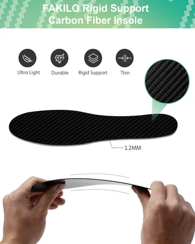 Vista 5 de Plantilla de fibra de carbono, plantillas de inserción de fibra de carbono para mujeres y hombres, plantilla semirrígida para Hallux Rigidus, dolor