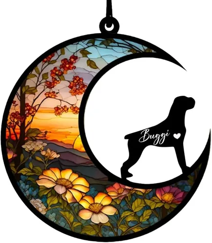 Vista 14 de Atrapasoles conmemorativos personalizados para perros Akita, nombre de perro personalizado, adorno de pérdida de perro, regalo para amantes