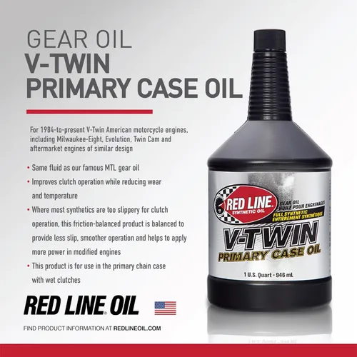 Vista 3 de Red Line RED42904 V-Twin Primary Case, aceite, botella de cuarto de galón