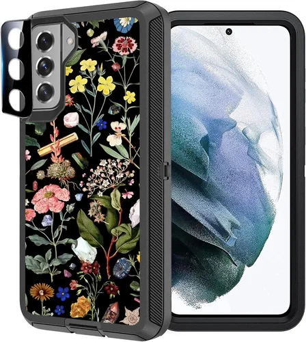 Vista 12 de Funda compatible con Samsung Galaxy S21 5G, diseño de bandera estadounidense antigua con protector de lente de cámara resistente