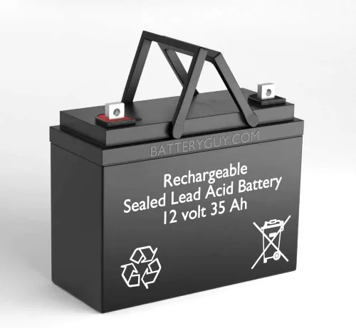 Vista 2 de BatteryGuy Batería de plomo ácido sellada recargable de 12V 35Ah (cantidad de 4)