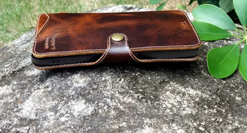 Vista 5 de Yogurt Funda compatible con iPhone 15 Pro Max, funda de piel auténtica para iPhone 15 Pro Max, 6.7 pulgadas, hecha a mano, marrón oscuro