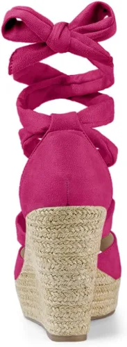 Vista 4 de Allegra K Alpargatas con cordones para mujer con plataforma y plataforma