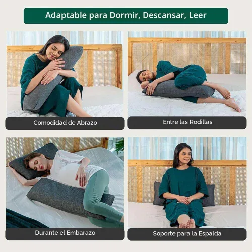 Vista 4 de The White Willow Almohada de Cuerpo Corta de Espuma Viscoelástica Suave para Cama, Inserto de Almohada de Abrazo para Dormir y Personas que Duermen