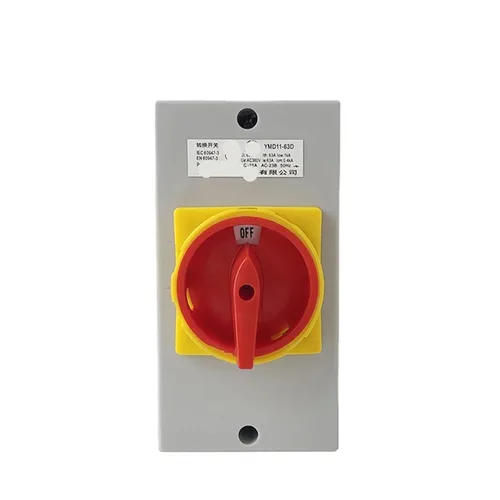 Vista 4 de YMD11-63D ON-Off Interruptor de desconexión aislador de dos posiciones 63A 3P candado Cam Cambio con caja 1 pieza (base negra 3P)