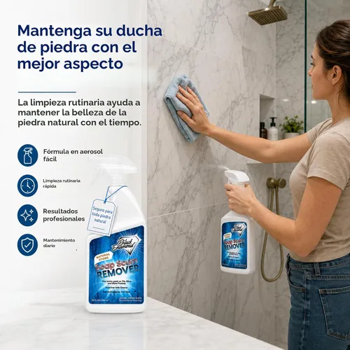 Vista 6 de Removedor de espuma de jabón de piedra natural para duchas, puertas