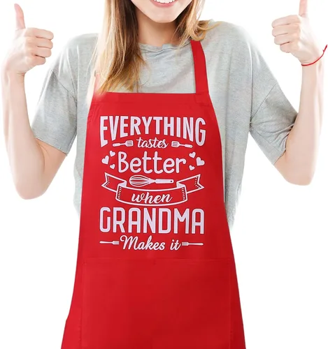 Vista 8 de Delantales divertidos para hombres, delantales de cocina profesionales con dos bolsillos, delantal de chef ajustable, delantal con babero para regalo