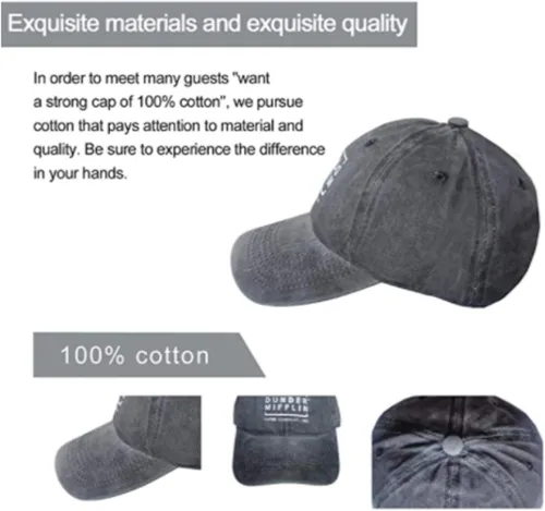 Vista 5 de TRIOEPU Jeffersonian Badge Unisex Camping Vintage Jeans Gorra de béisbol clásica de algodón para papá sombrero ajustable Plain Cap