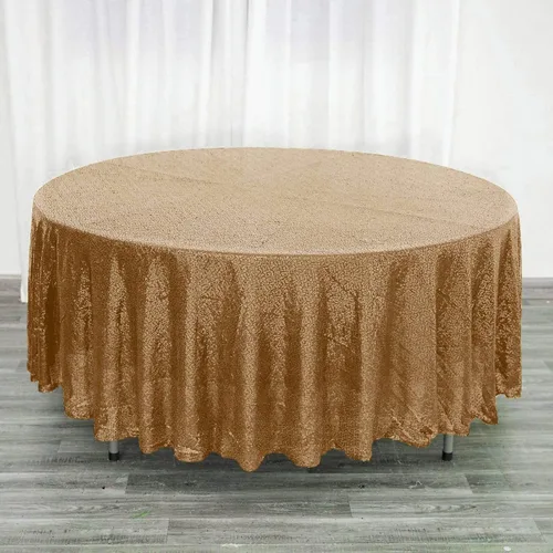 Vista 27 de Efavormart - Mantel redondo de lentejuelas brillantes de 120 pulgadas para banquetes de boda, fiesta, decoración del hogar