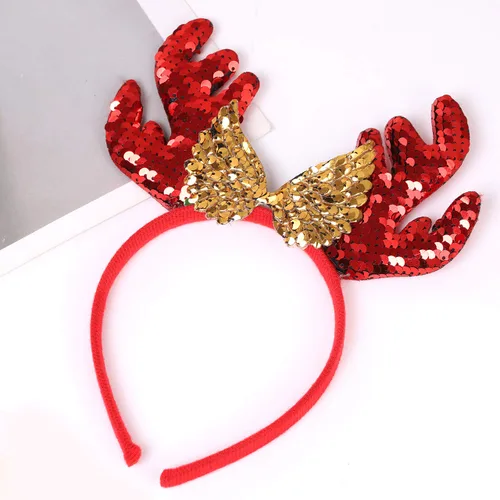 Vista 3 de Accesorios para el cabello de Navidad, fiesta de elfos, disfraz de cornamenta de reno de Navidad, diademas para fiestas de Navidad