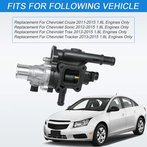 Vista 3 de Ensamble de Termostato y Carcasa de Refrigerante del Motor con Junta de Sensor de Reemplazo para Chevrolet Cruze 2011-2015/Sonic 2012-2015/Trax