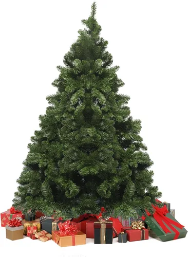 Vista 12 de Árbol de Navidad preiluminado de 7.5 pies con luces, árbol de Navidad artificial de abeto con 350 LED multicolor, ramas con bisagras de fácil
