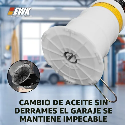 Vista 3 de EWK aspiradora y cambiador de aceite de 6.5 litros neumática/manual, bomba extractora de líquido, removedor de tanque