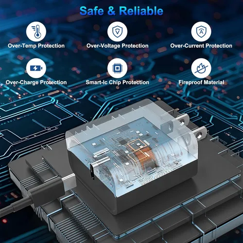 Vista 2 de Cargador de carga rápida para iPhone 16 y 15, paquete de 3 cargadores USB C PD de 20 W con cable de 10 pies, cable USB C tipo C para iPhone 16/16