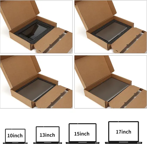 Vista 6 de CRUGLA Paquete de 2 cajas de envío para laptop con espuma acolchada Marrón