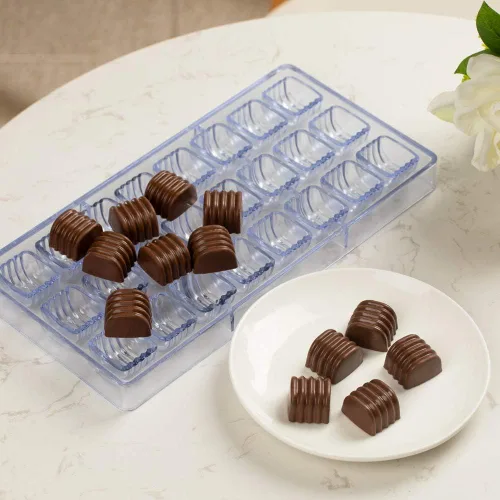 Vista 3 de Pastry Tek - Molde para postre de 10.8 x 5.3 pulgadas, 1 molde de cilindro rígido para caramelo de chocolate, 24 cavidades, apto para congelador