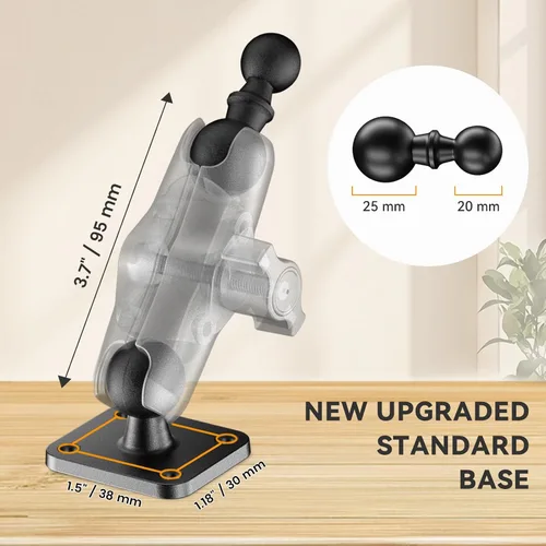 Vista 6 de OHLPRO Soporte de aluminio para tablet de 4 pulgadas para camión, base de taladro resistente, compatible con iPad Samsung Tab de 5 a 13 pulgadas