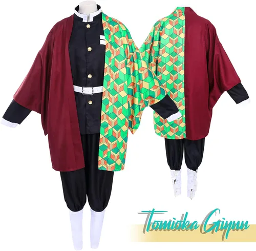 Vista 9 de Demon Slayer Giyuu Tomioka - Conjunto completo de kimono de anime para cosplay
