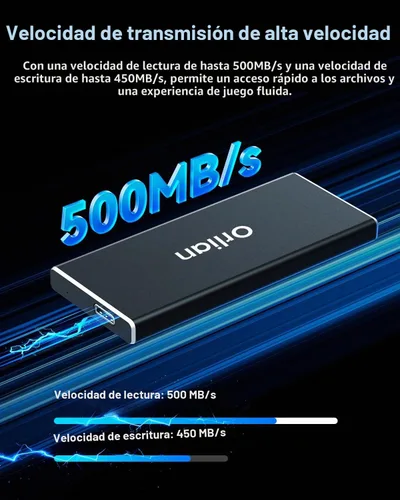 Vista 3 de Orlian Unidad de estado sólido SSD portátil externa de 120 GB USB 3.1 Gen 2 de hasta 500 MB/s de estado sólido de alta velocidad para teléfono