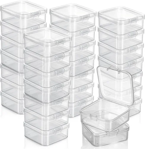 Vista 42 de 6 piezas de mini contenedores de almacenamiento de cuentas de plástico transparente para recolectar artículos pequeños, cuentas, joyas, tarjetas