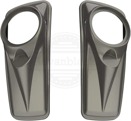 Vista 51 de Tapas para bocinas de motocicleta aptas para 2014+ Harley Touring Hard Saddle Bags - Whisky ámbar, 8 pulgadas Amber Whiskey