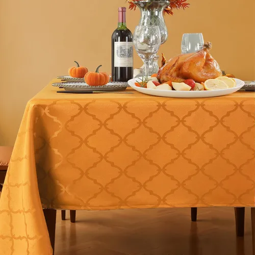 Vista 8 de Mantel Sastybale antiarrugas y resistente a las manchas, de tela, rectangular, para mesa de comedor o decoración de fiesta, cubierta de trapo