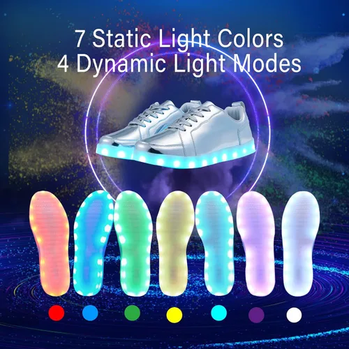 Vista 2 de YIQIZQ Led Shoes for Men Women Light Up Sneakers Shoes Low Tops USB Charging Glowing Luminous Sneakers for Festivals, Christmas, Halloween, New Year