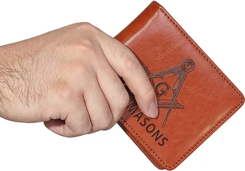 Vista 3 de Billetera de cuero suave y suave para hombre, billetera plegable de capacidad extra con 2 ventanas de identificación, billetera delgada con 8