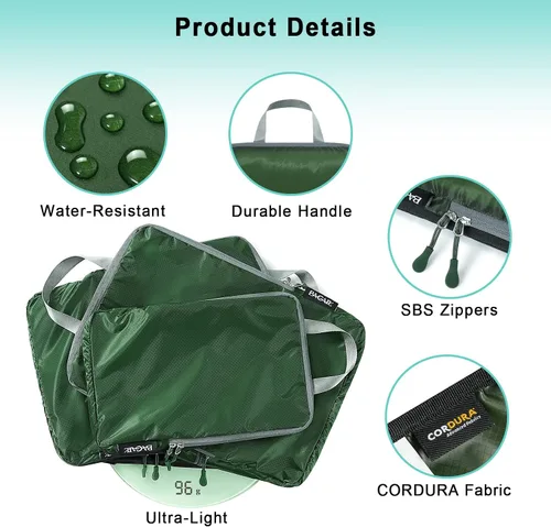 Vista 146 de BAGAIL 4 Set/6 Set Ultraligero Compresión Embalaje Cubos Organizador de Embalaje para Accesorios de Viaje Equipaje Maleta Mochila