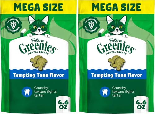 Vista 12 de Greenies Golosinas dentales naturales para gatos adultos recomendadas por veterinarios, tentador sabor a atún, bolsa de 2.1 oz
