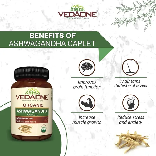 Vista 5 de Comprimido de Ashwagandha orgánico - 750mg cada 60 cápsulas (suministro de 1 mes)