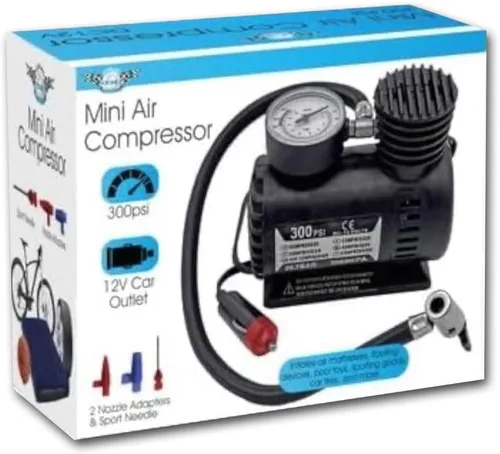 Vista 5 de Mini compresor de aire, 300 PSI, 12V, Artículo # GE001, para neumáticos e inflables