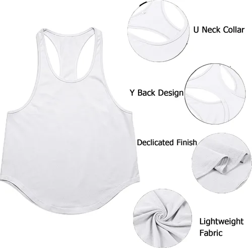 Vista 5 de LecGee 3 paquetes de camiseta sin mangas para hombre, camiseta sin mangas para gimnasio y culturismo