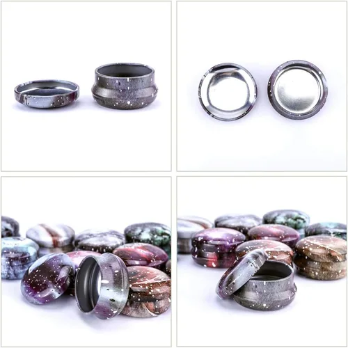 Vista 7 de Rolin Roly 12 tarros de latas con tapas, latas de viaje para velas, mini latas de aluminio redondas reutilizables, contenedor vacío para aceites