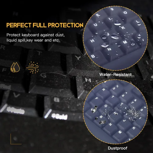 Vista 4 de Universal Clear Impermeable Anti-polvo Silicona Protector de Teclado Cubierta para PC de Tamaño Estándar Computadora Teclados de Escritorio